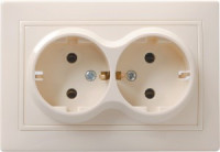 IEK КВАРТА РС12-3-ККм роз. СУ 2 мест. земля 16А крем. ERK24-K33-16-DM