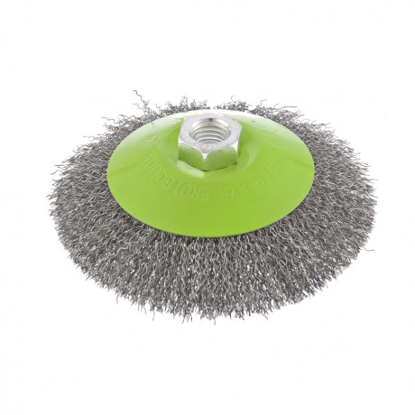 Щетка для УШМ, 125 мм, М14, "тарелка", витая проволока Сибртех