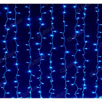 Гирлянда штора LED LС/3-6 192 лампочек, прозрачный провод 2*2,5 м синий