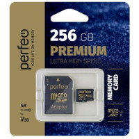 Флэш-карта (памяти) MicroSDXC 256GB Perfeo High-Capacity (Class 10) UHS-3 V30 w/o Adapter
