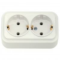 Bylectrica Вариант роз. 16А 2 мест. ОУ (земля) (корп. ABS) бежевый РА16-0142