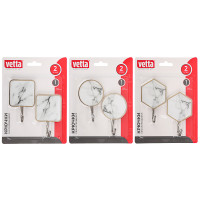 VETTA Крючки самоклеящиеся, "Белый мрамор", 2 шт, пластик, металл