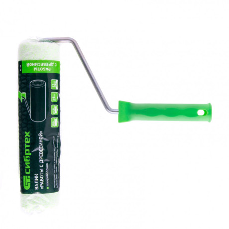 Валик "Работы с древесиной", 250 мм, ворс 12 мм, D 48 мм, D ручки 8 мм, микроволокно Сибртех