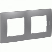IEK ETIKA рамка СУ 2 мест. алюминий 672552