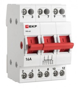 EKF PROxima переключатель трехпозиционный (рубильник) 3P 16А AC TPS316