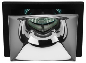 ЭРА MR16 GU5.3 KL102 BK/CH св-к встр. 82х82х51(врез. d73мм) черный хром алюм/пласт 3414