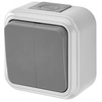 Bylectrica ПРАЛЕСКА АКВА выкл. ОУ 2 кл. 6А серый, пластик, IP54 А56-224 (03)