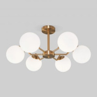 Eurosvet св-к потолоч. Е27 6x60 Вт 720х720х314 металл белый/латуньFrost 70154/6 a057067