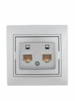 Lezard Мира роз. компьют. СУ 2 мест. металлик серый (RJ45) (корпус PC) 701-1010-141