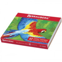 Пластилин классический BRAUBERG, 12 цветов, 240 г, со стеком, , картонная упаковка, 103357