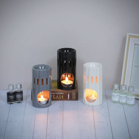 LADECOR Ароманабор лампа и масло, 3штx10мл, с ароматами, (Lavender&vanilla/Lime&basil/Dry wood)