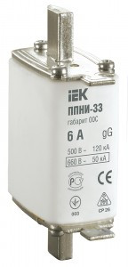 IEK Плавкая вставка предохранителя ППНИ-33, габарит 00С,   6А