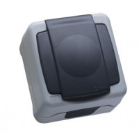 Makel PLUS роз. ОУ 1 мест. сер. земля (винт. зажим, крышка, IP55) 36064029