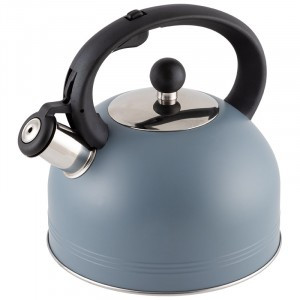 Чайник со свистком MENTOLO, 2,5л, нерж.сталь, окрашенный корпус, 985616 Mallony