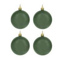 СНОУ БУМ Набор шаров 4шт 8см пластик, темно-зеленый, 26-231