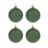 СНОУ БУМ Набор шаров 4шт 8см пластик, темно-зеленый, 26-231