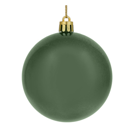 СНОУ БУМ Набор шаров 4шт 8см пластик, темно-зеленый, 26-231