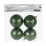 СНОУ БУМ Набор шаров 4шт 8см пластик, темно-зеленый, 26-231