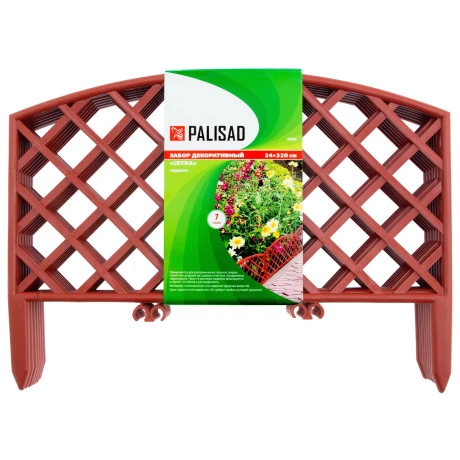 Забор декоративный "Сетка", 24 х 320 см, терракот, Palisad