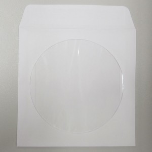 Конверт белый, 125*125, 80 г, окно d100, силик. лента (1000!)