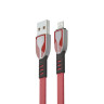 BY Кабель для зарядки Графика Micro USB, 1м, Быстрая зарядка QC3.0, штекер металл, красный