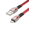 BY Кабель для зарядки Графика Micro USB, 1м, Быстрая зарядка QC3.0, штекер металл, красный