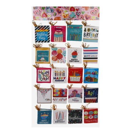 Открытка бирка, 7,1x8,2 см, бумага, микс дизайнов