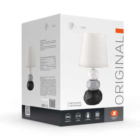 BY Светильник настольный "Идиллия", E14, 40 Вт, 220-240В, керамика, текстиль