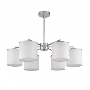 LUMION 6591/6 CLASSI LN25 хром/бел., мет./текстиль Люстра E14 6x40W 220V SUNTORI