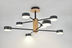 General Люстра 8GX53 50W 700х665 230V черный, мет/дер Элизиум без пульта IP20 662335