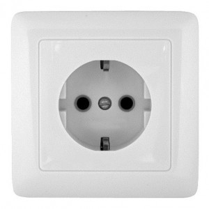 Systeme Electric Хит роз. СУ 1 мест. бел. (пл.осн., земля) РС16-134-б (81!)