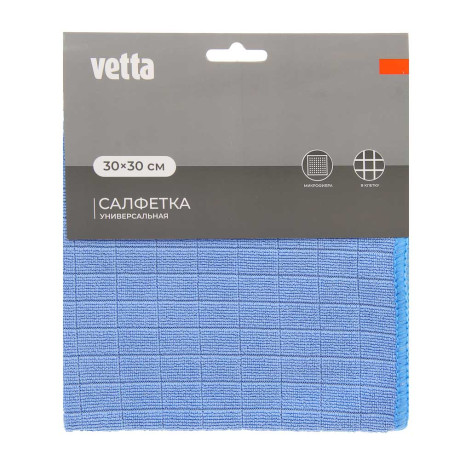 VETTA Салфетка из микрофибры в клетку, универсальная, 30х30см, 220г/кв.м. 4 цвета
