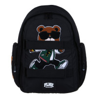 Рюкзак подростковый 42х28х16см, 1 отд., 2 карм., спинка с эрг.элемен., 2 утяж., апплик., ПЭ, "Мишка"