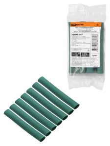 TDM термоусадка трубка ТТкНГ (3:1) 9,5/3,0 зеленая 10см (7шт/уп, цена за уп) SQ0548-2607