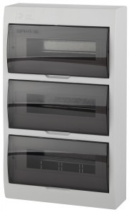 ЭРА SIMPLE бокс (корпус) пластик ЩРН-П-36 мод. навесной БЕЛЫЙ с дымчатой дверцей IP41