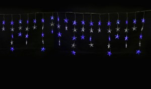 Гирлянда-занавес ULD-E5505-196/DTK "Звездочки1" 196LED синий+бел. 5,5x0,5/56нит. 8реж соед. 3W Uniel