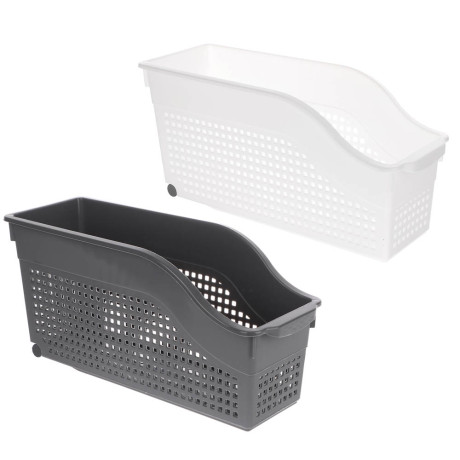 Контейнер Лофт хозяйственный на колесах узкий 355х130х170 мм белый