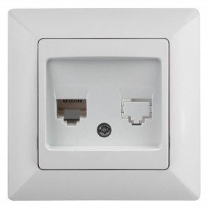 ЭРА Intro Solo роз. СУ комп. 1 мест. RJ45, белый 4-303-01, 4402