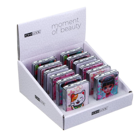 ЮНИLOOK Зеркало карманное, пластик, стекло, 8х5,8см, 6-12 дизайнов