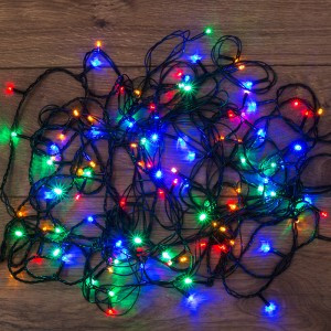 Гирлянда-нить 120LED разноцв., 12м., 8реж., зел. ПВХ, IP20, 5W 303-105 Neon Night