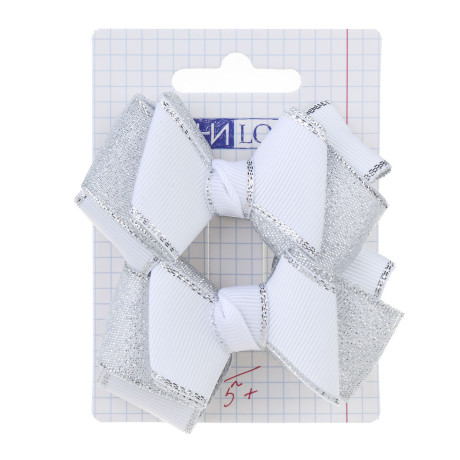 ЮНИLOOK Набор детских зажимов для волос 2шт, 9см, полиэстер, металл, 2 цвета, ШБ23-02