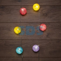 Тайские фонарики «Фейерверк» 1,5 м, прозр.ПВХ, 10LED, теплый белый, 2шт*АА (нет в комп.)