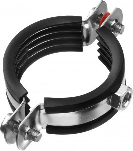 Хомут трубный с гайкой, оцинкованный, 1 1/2", 8шт, ЗУБР Мастер 37850-47-52