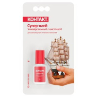 Супер-Клей Универсальный Контакт с кисточкой 5г, BL1, шоу-бокс, арт. КМ 120 - Б05 К, арт.24380