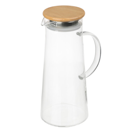 VETTA ЭКО Кувшин 1500мл, с металлическим фильтром, бамбуковая крышка, стекло
