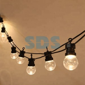 Гирлянда-нить ул. Лофт, черный каучук, 20 прозрачных ламп х 5 LED IP44 Neon Night 331-357