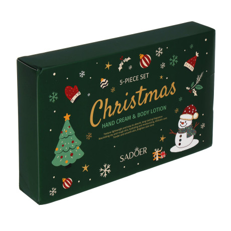 Набор кремов 5 шт (для рук 3шт х 30 гр,  для тела 2 шт х 100мл), тм SADOER Merry Xmas, подар.уп.