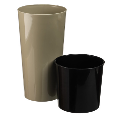 Кашпо для цветов со вставкой "КАМЕЛИЯ", светло-серый 1,5 л + 3 л