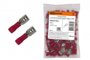 TDM наконечник клемма изол. гнездо 7,4мм РпИм 1,25-250 0,5-1,5мм2 (уп.100шт, цена за уп) SQ0504-0003