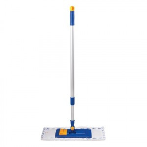 Швабра с флаундером 40 см, телеск. чер. 130 см, (d=1,6 см) микрофибра/абразив (тип К) Лайма 601462